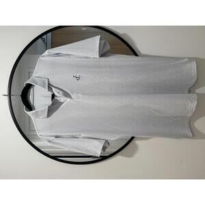 Holderness & Bourne Performance Polo Blue Waves Pattern L Tailored